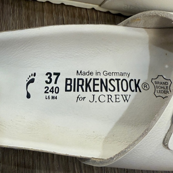 Birkenstock for J. Crew Madrid White Sandal Sz 37 W6 Slip-On Summer Casual - Picture 5 of 13